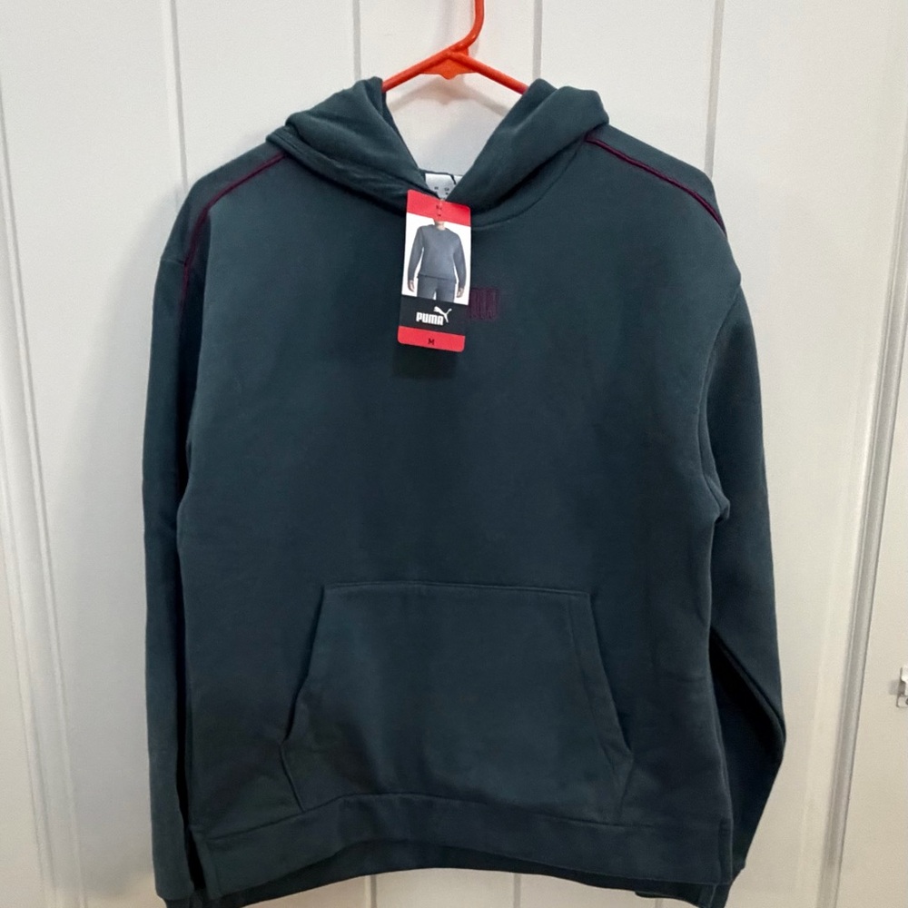 ❤️Puma Hoodie in Slate Blue with Pink Detailing New Size M